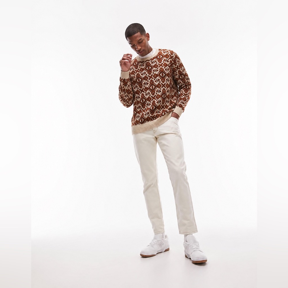 FRANK And OAK - Geometric Knit Sweater Wool Blend